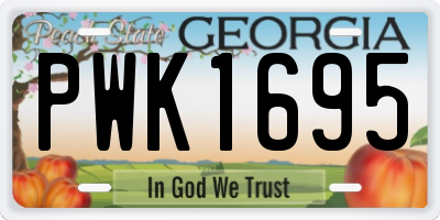 GA license plate PWK1695