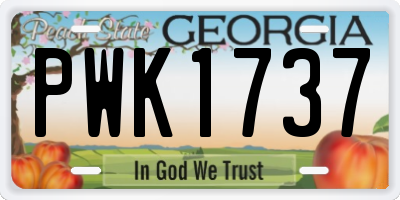 GA license plate PWK1737