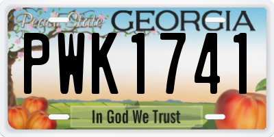 GA license plate PWK1741