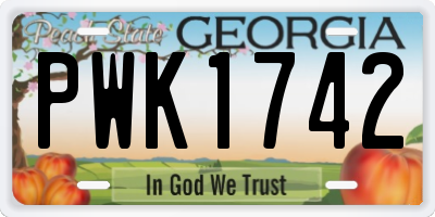 GA license plate PWK1742
