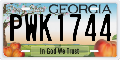GA license plate PWK1744