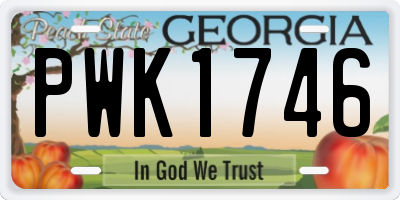 GA license plate PWK1746