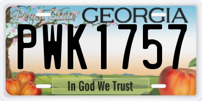 GA license plate PWK1757