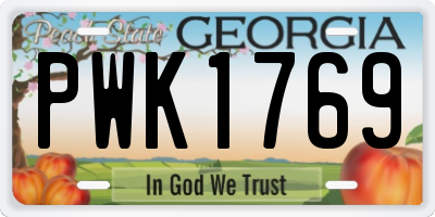 GA license plate PWK1769