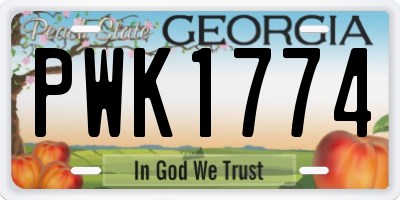 GA license plate PWK1774