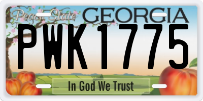 GA license plate PWK1775