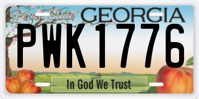 GA license plate PWK1776