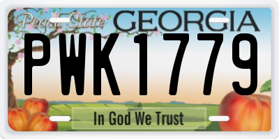 GA license plate PWK1779