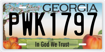 GA license plate PWK1797