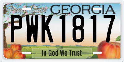 GA license plate PWK1817