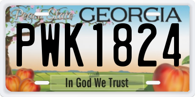 GA license plate PWK1824