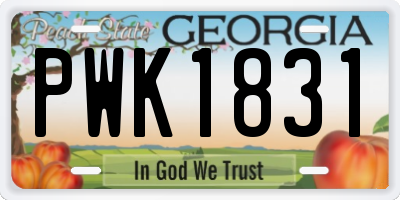 GA license plate PWK1831