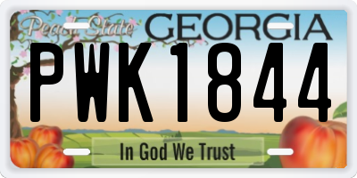 GA license plate PWK1844