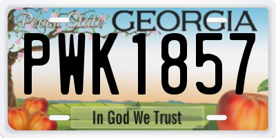 GA license plate PWK1857