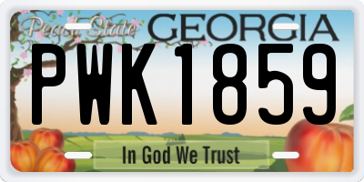 GA license plate PWK1859