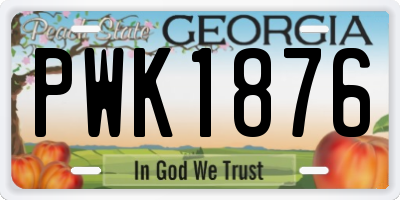 GA license plate PWK1876