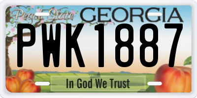 GA license plate PWK1887