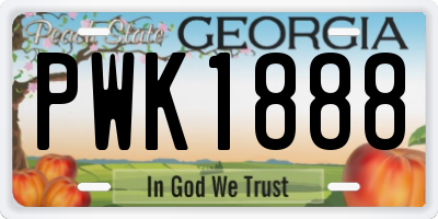 GA license plate PWK1888