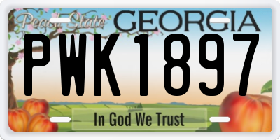 GA license plate PWK1897