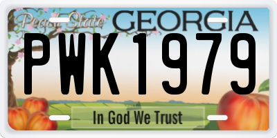 GA license plate PWK1979
