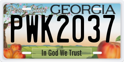 GA license plate PWK2037
