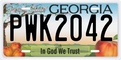 GA license plate PWK2042