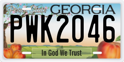 GA license plate PWK2046
