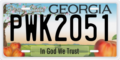 GA license plate PWK2051