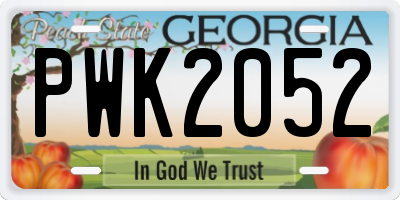 GA license plate PWK2052