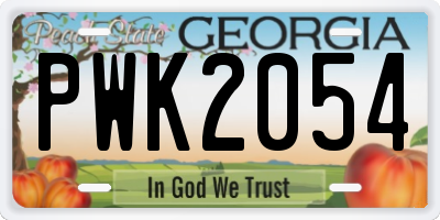 GA license plate PWK2054