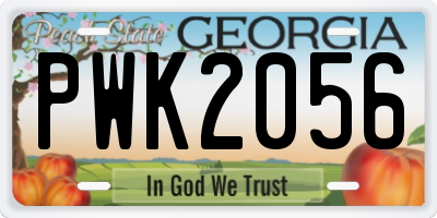 GA license plate PWK2056