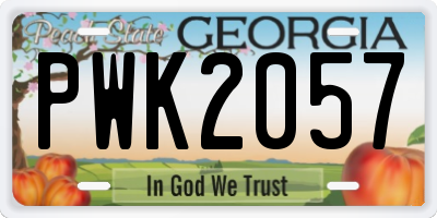 GA license plate PWK2057