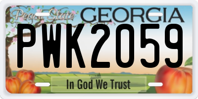 GA license plate PWK2059