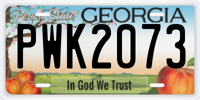 GA license plate PWK2073