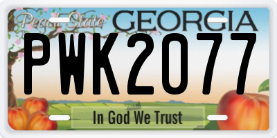 GA license plate PWK2077
