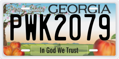 GA license plate PWK2079
