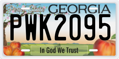 GA license plate PWK2095