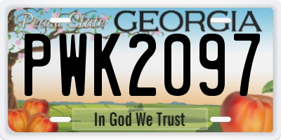 GA license plate PWK2097