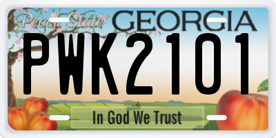 GA license plate PWK2101