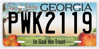 GA license plate PWK2119