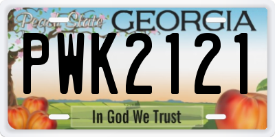 GA license plate PWK2121
