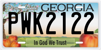 GA license plate PWK2122