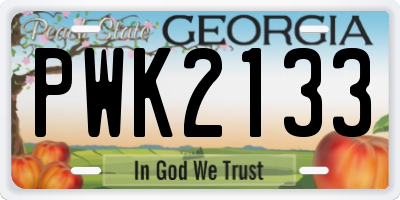 GA license plate PWK2133