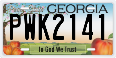 GA license plate PWK2141