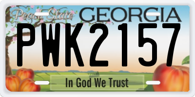 GA license plate PWK2157