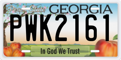 GA license plate PWK2161