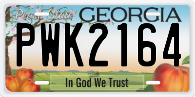 GA license plate PWK2164