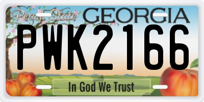 GA license plate PWK2166