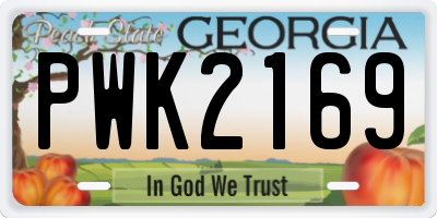 GA license plate PWK2169
