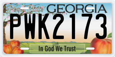 GA license plate PWK2173